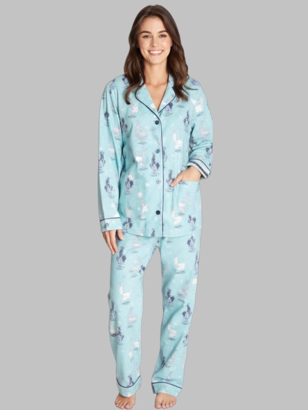 **NWT PJ Salvage Happy Llamakah Cotton Flannel Pajama Set Size Large**